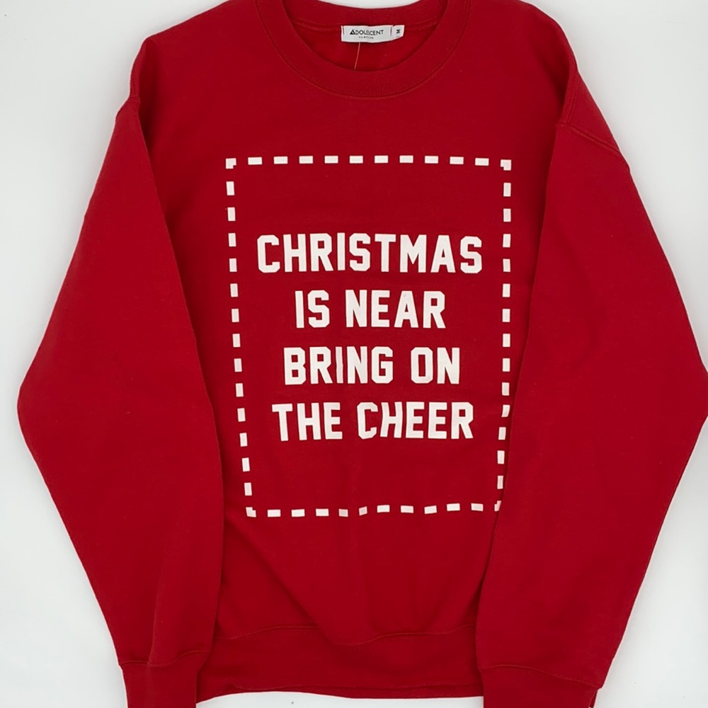 NWT Adolescent Clothing Christmas Is Near Crew Neck Sweatshirt Women Siz…